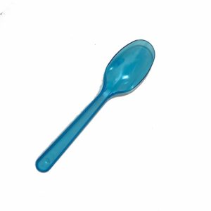 Cucharas azules de plástico PS mediana Bio Carvajal Empaques Mexico