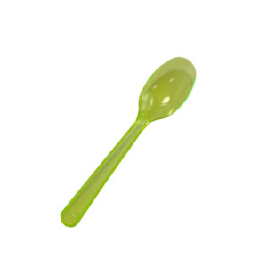 Cucharas verde de plástico PS mediana Bio Carvajal Empaques Mexico
