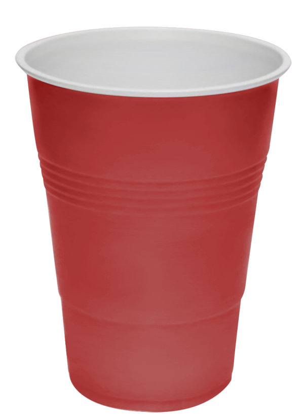 Vasos de plástico PS  BICOLOR ROJO 16 oz 473 ml - Caja con 500 pzs
