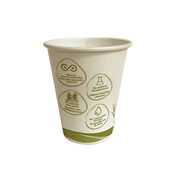 Vaso Papel 12_Oz 90Mm Cañatek P1S Bebida Caliente Impreso Bioform Caja 20X50 1000